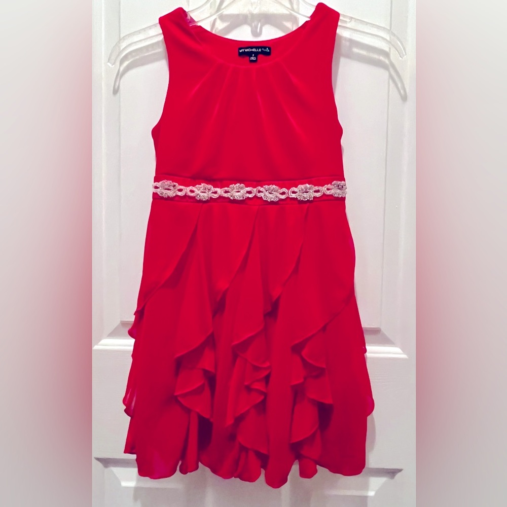 My Michelle Girls Red Formal Party Dress Size 7